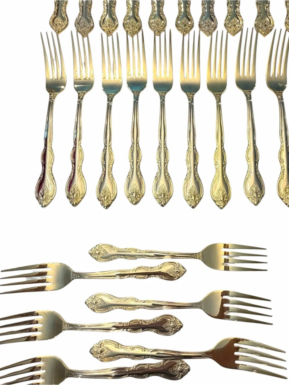 International China 63 Pc Set Gold Plated Flatware Silverware In Case Service 11